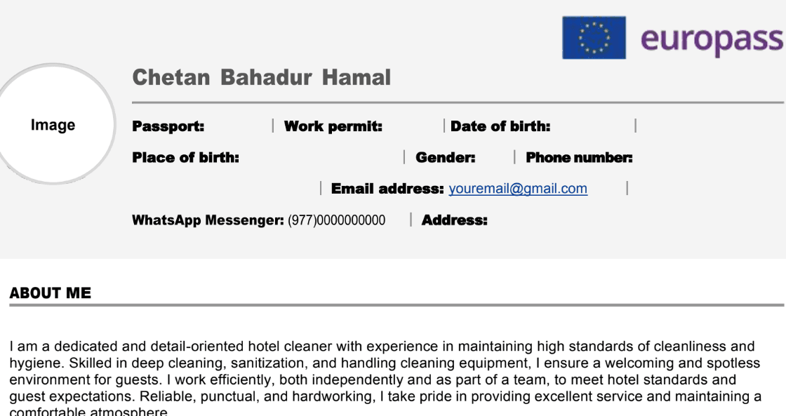 Europass CV